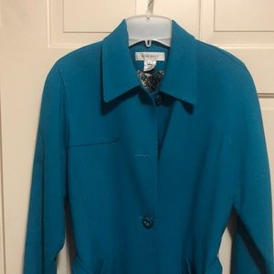 Green knee length coat